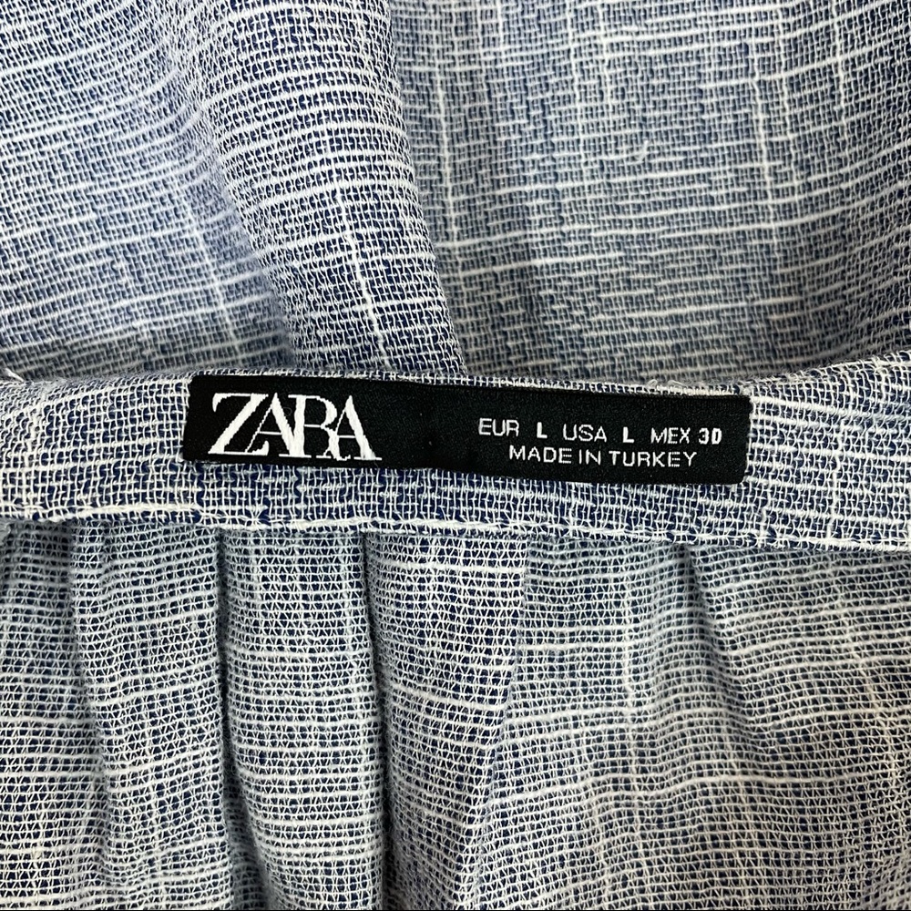 Zara Blue Tassle Tie Blouse - Picture 6 of 8
